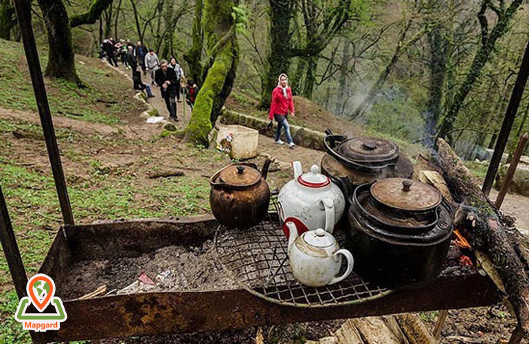 چای زغالی در مسیر قلعه هزارپله