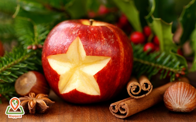 کریسمس (Christmas) نقش ستاره روی سیب برای کریسمس