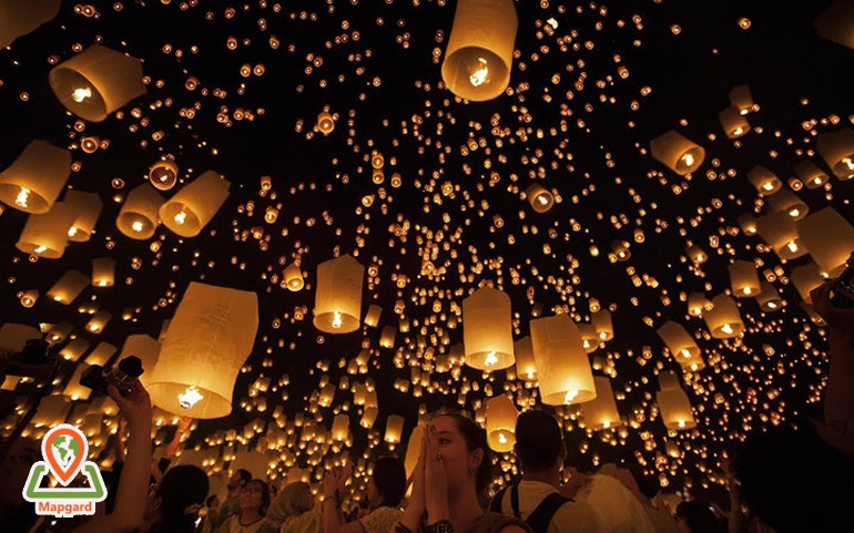 جشنواره فانوس یی پنگ (Yi Peng Lantern Festival) توصیه مپگرد برای شرکت در فستیوال فانوس